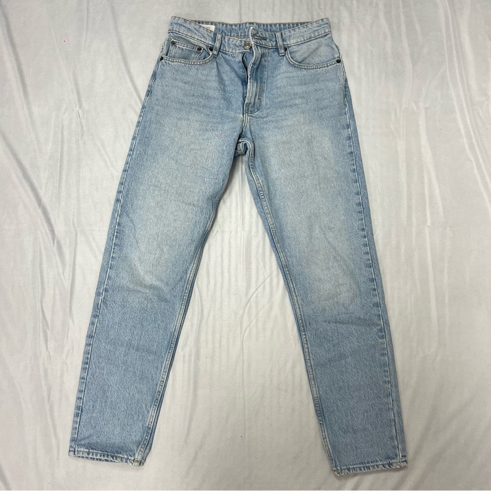 Zara Blue Straight Slim Jeans Classic Denim